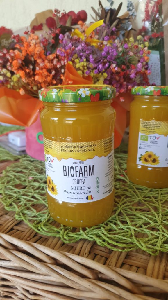 Raw Organic “Bio Farm Crucea” Sunflower honey 2022